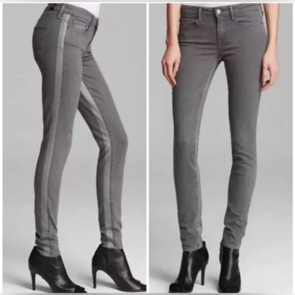 NWT Vince. Women’s Skinny Jeans Gray‎ Side Stripes Tuxedo Dylan Mid Rise Size 25 - Picture 3 of 16
